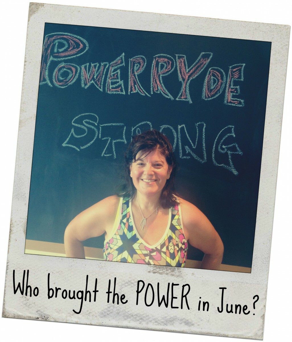 Polaroid style picture of Cindy Reichman with 'Who Brought the POWER in 'June'?